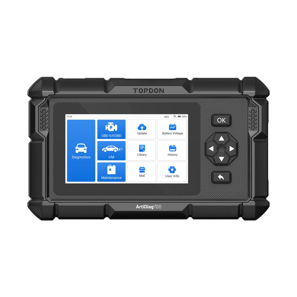 TOPDON 5" Scan Tool - All Systems Scan, 15 Service Functions - Ridge Toolbox