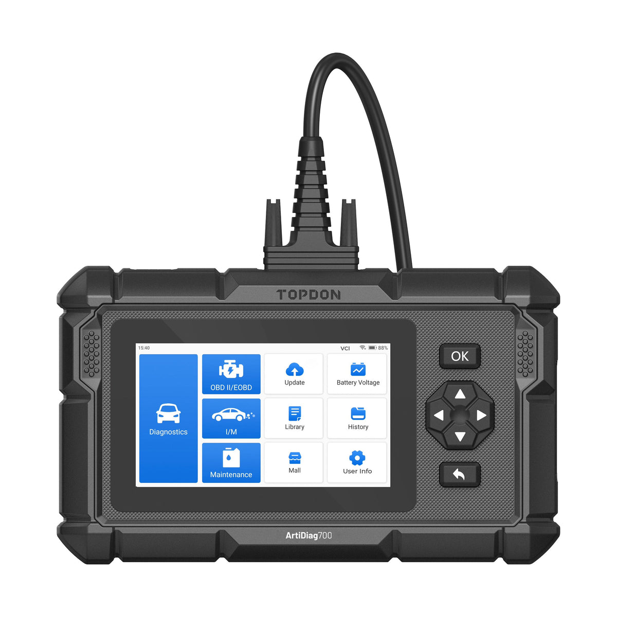 TOPDON 5" Scan Tool - All Systems Scan, 15 Service Functions - Ridge Toolbox