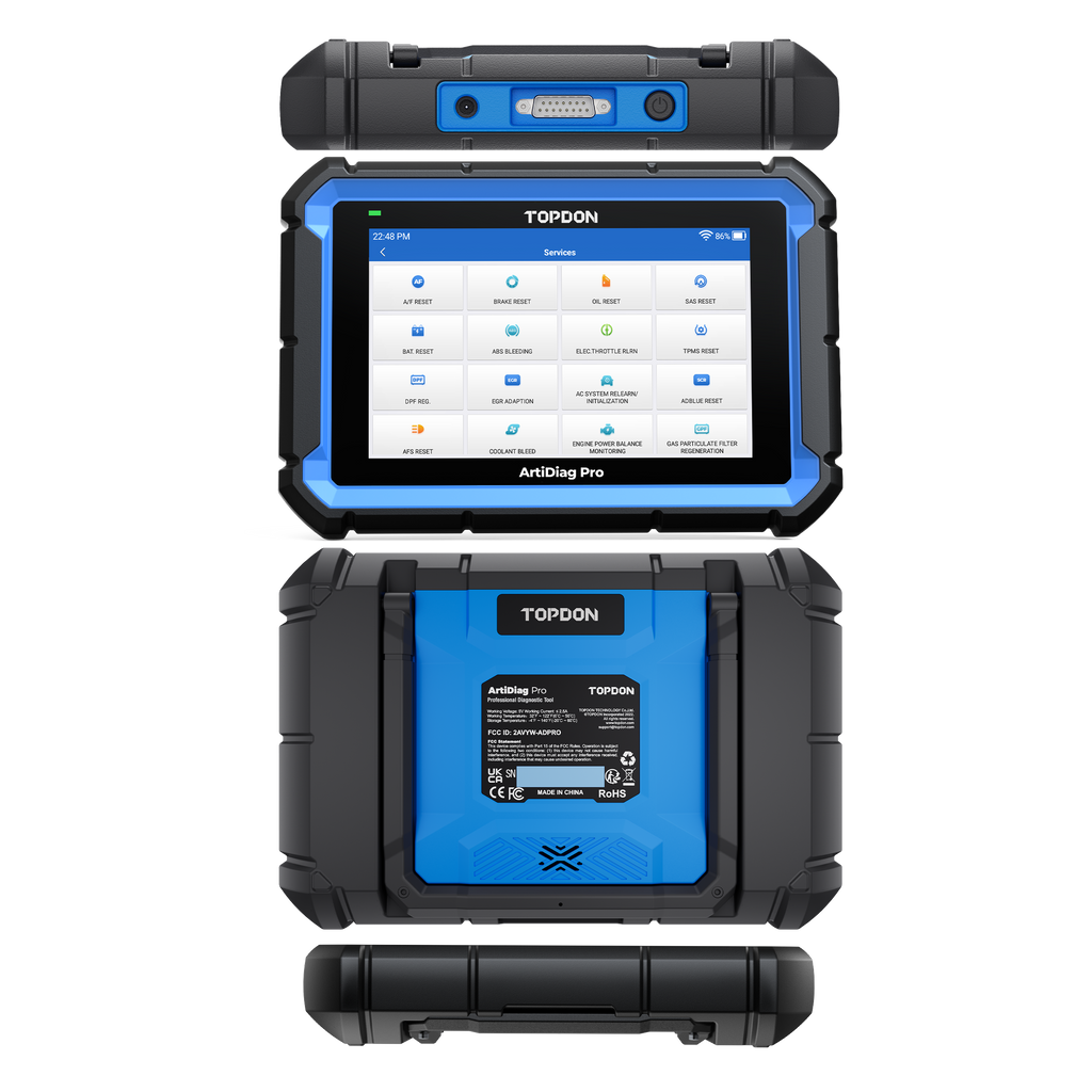 TOPDON 7" Scan Tool w/Service Functions & Bi-Directional Controls - Ridge Toolbox