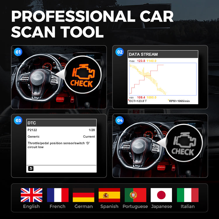 TOPDON Code Reader - 2.4" Screen & Data Graphing - Ridge Toolbox