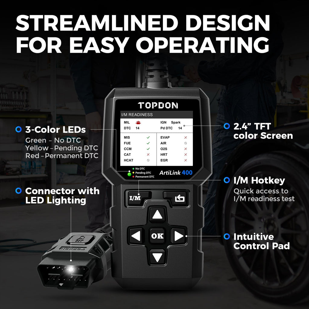 TOPDON Code Reader - 2.4" Screen & Data Graphing - Ridge Toolbox