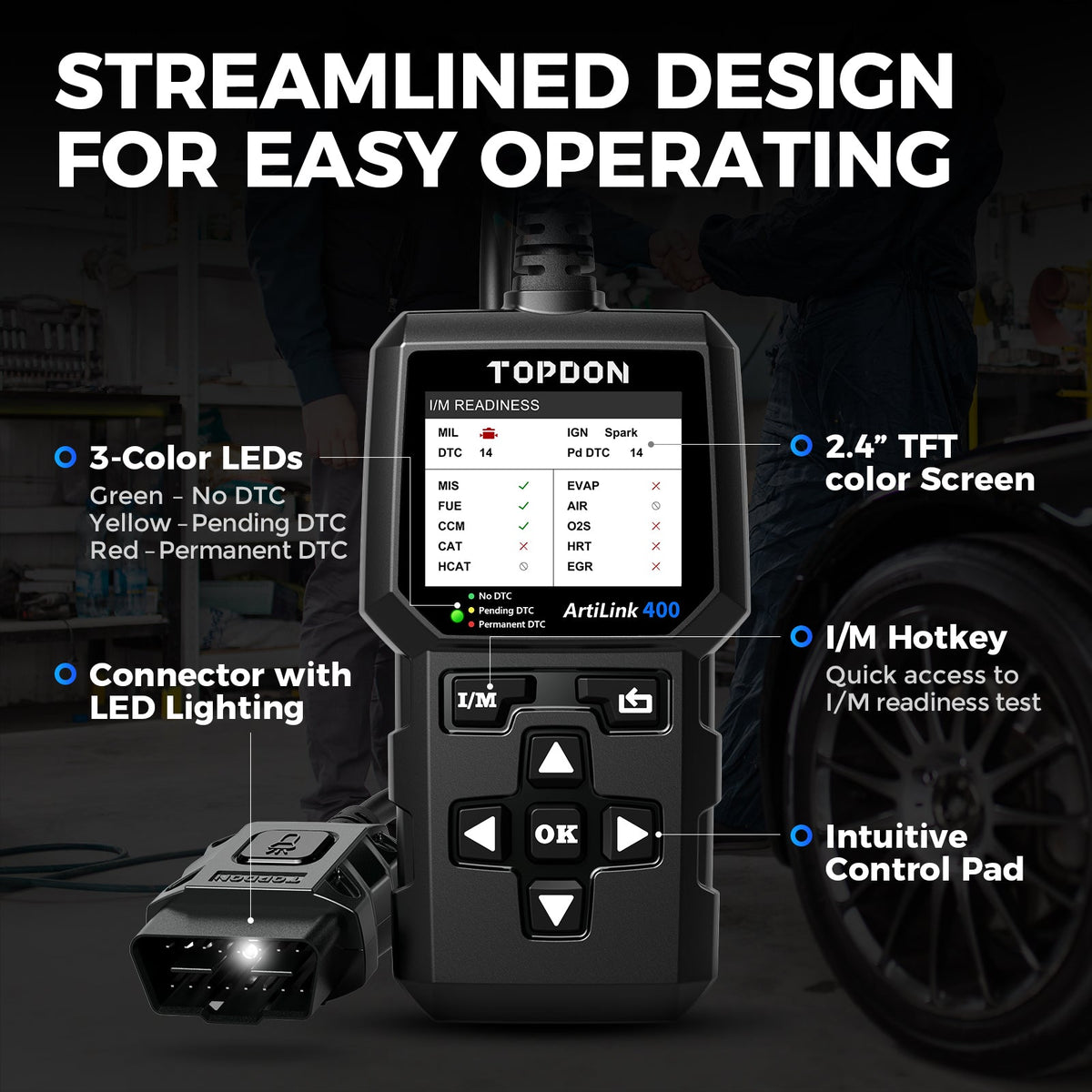 TOPDON Code Reader - 2.4" Screen & Data Graphing - Ridge Toolbox