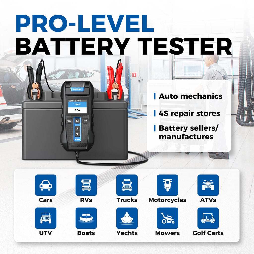 TOPDON Battery, Charging & Cranking System Tester w/Printer - Ridge Toolbox