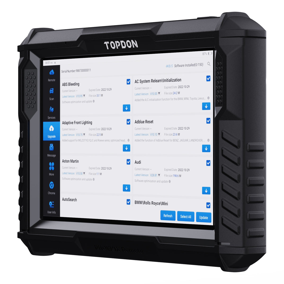 TOPDON 10.1" OE-Level Scan Tool Remote Programming, Cloud-Based Programming - Ridge Toolbox