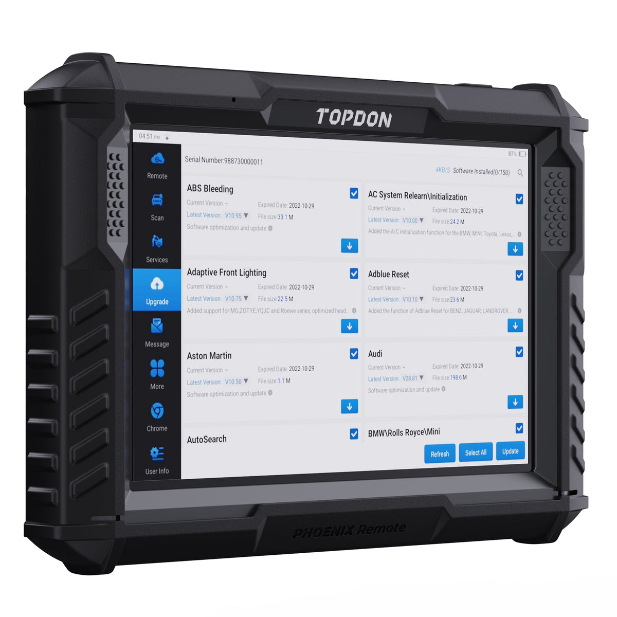 TOPDON 10.1" OE-Level Scan Tool Remote Programming, Cloud-Based Programming - Ridge Toolbox