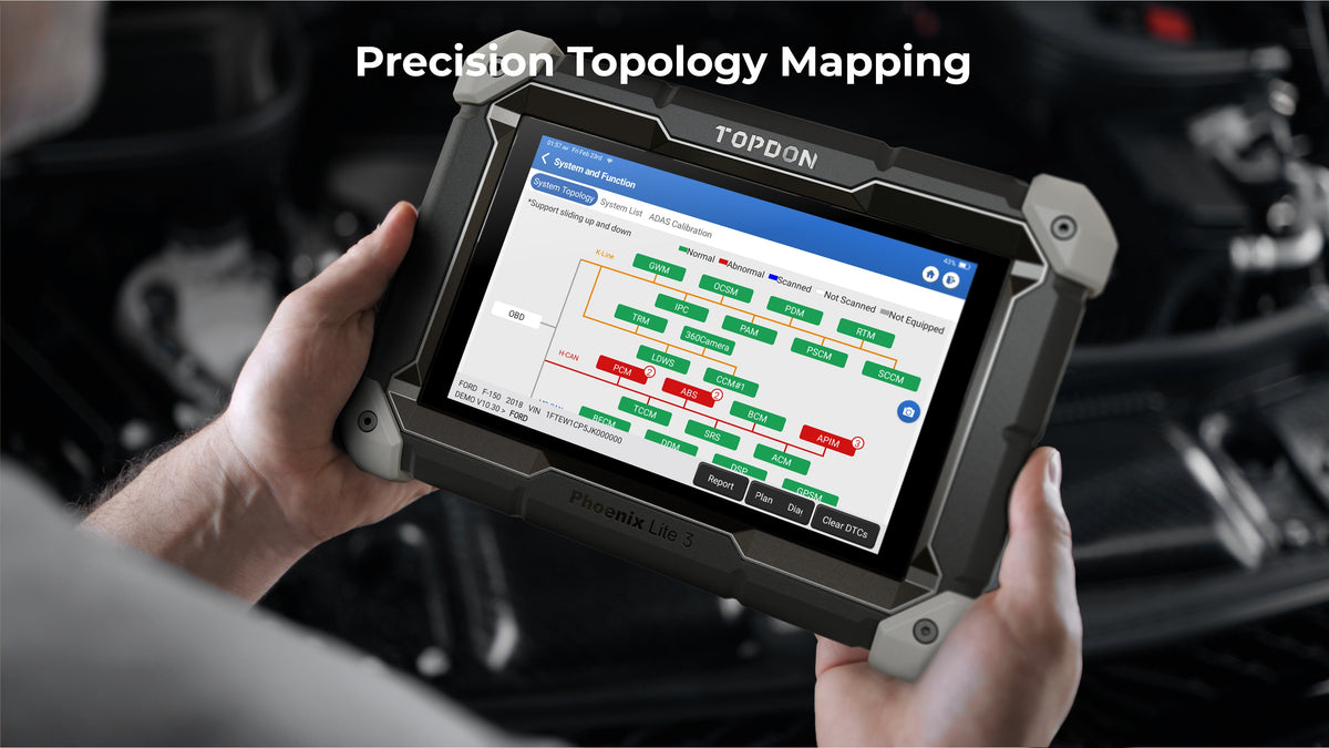 TOPDON 8" OE-Level Scan Tool, Serv Funcs, Bi-Directional Controls - Ridge Toolbox