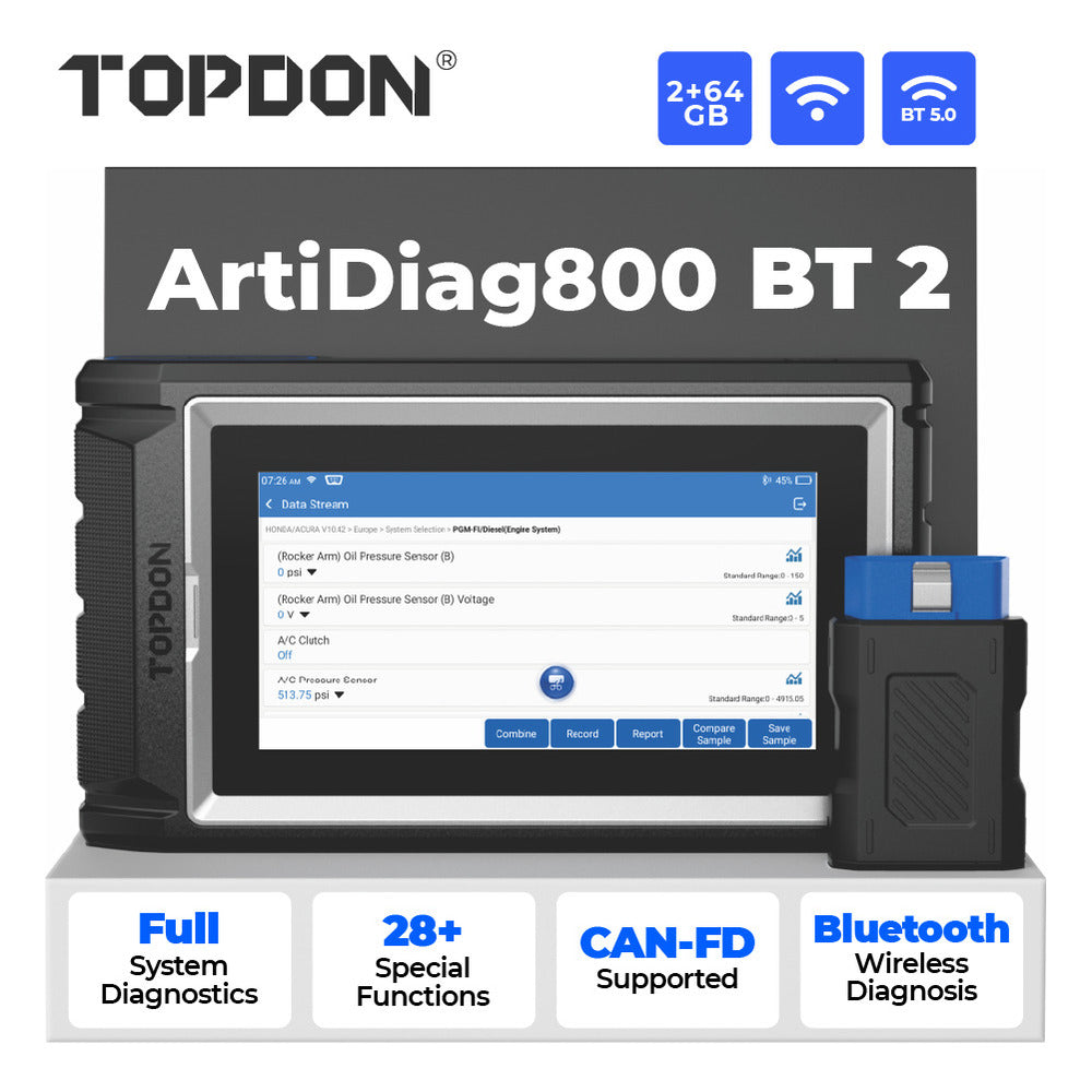 TOPDON 6" Bluetooth Scan Tool w/Service Functions & CAN-FD - Ridge Toolbox
