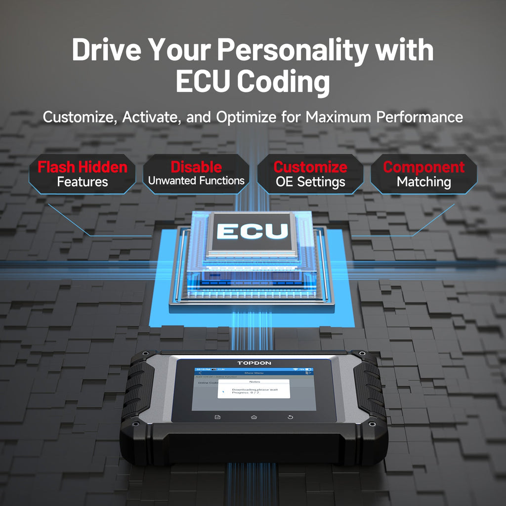 TOPDON 4" Scan Tool for Euro Vehicles, ECU Coding, Free Updates - Ridge Toolbox