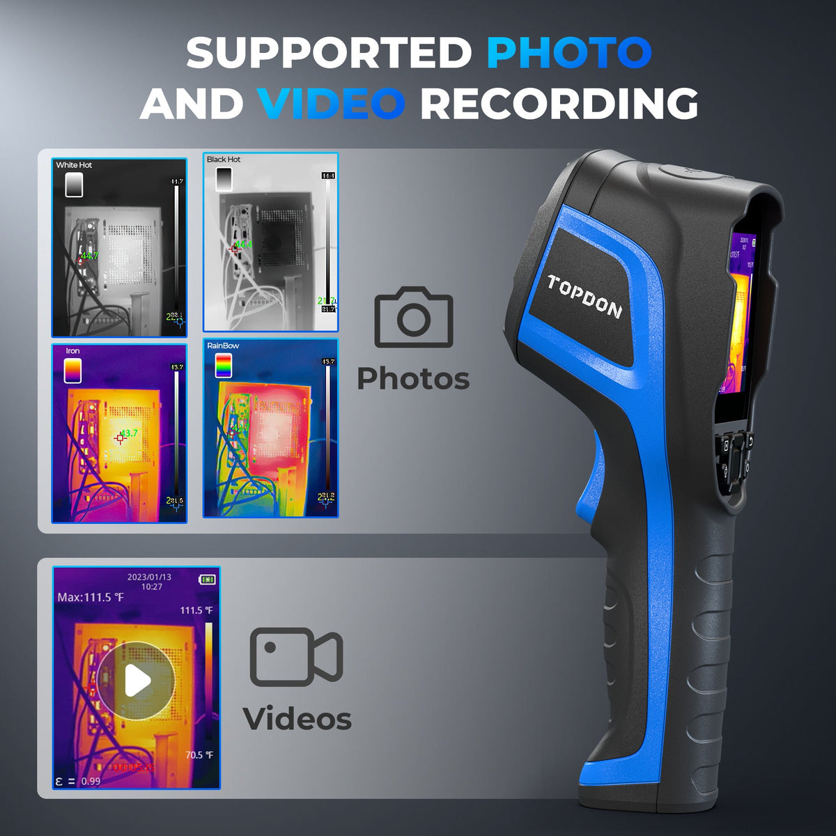 TOPDON Handheld Thermal Imaging Camera, Dual Camera, High Temp Range - Ridge Toolbox