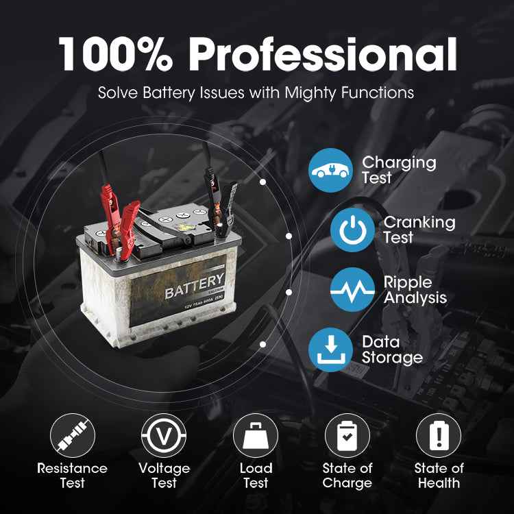 TOPDON 12V Battery & 12V/24V System Tester - Ridge Toolbox