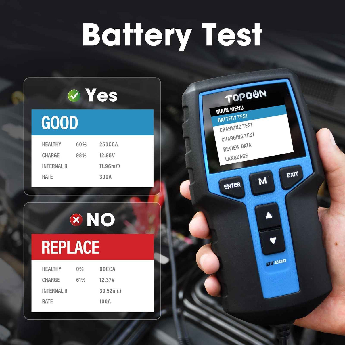 TOPDON 12V Battery & 12V/24V System Tester - Ridge Toolbox