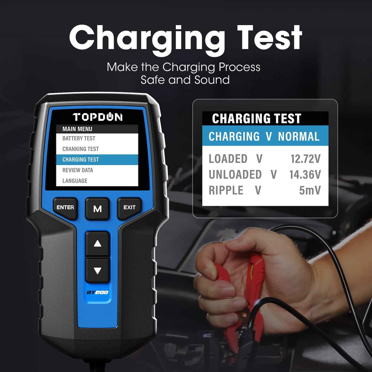 TOPDON 12V Battery & 12V/24V System Tester - Ridge Toolbox