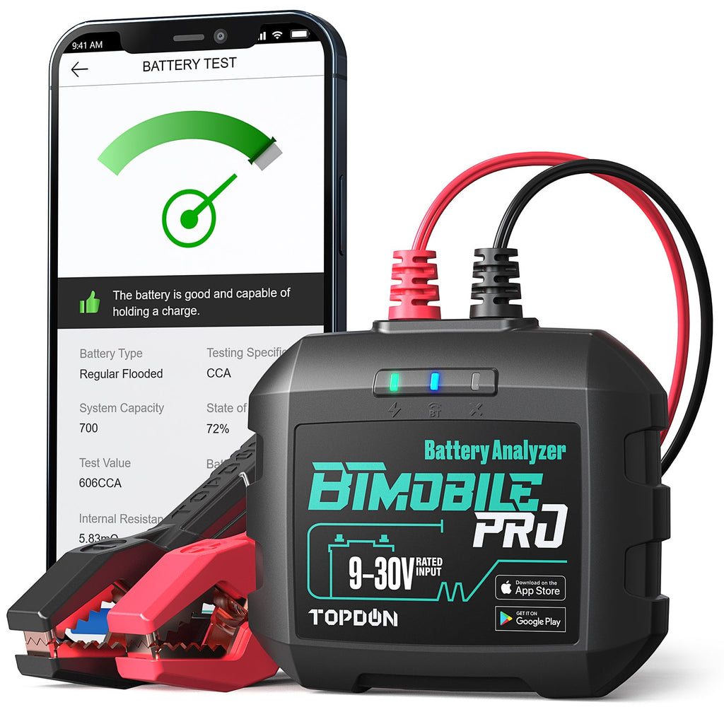 TOPDON 12V Bluetooth Battery and 12V/24V System Tester - Ridge Toolbox