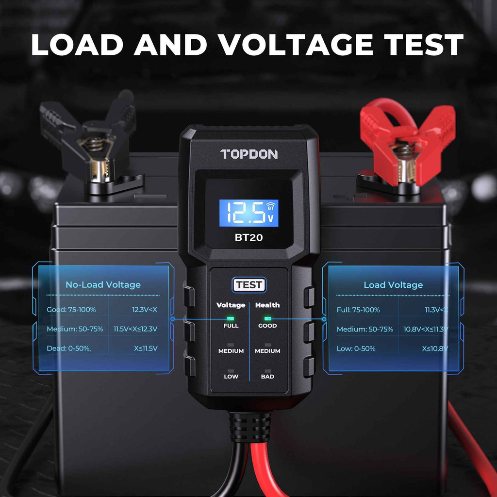 TOPDON Battery Load/Voltage Tester, Cranking & Charging Test w/App - Ridge Toolbox