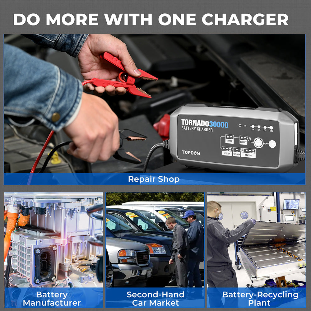 TOPDON 30A Smart Charger and Power Supply 12V/24V - Ridge Toolbox
