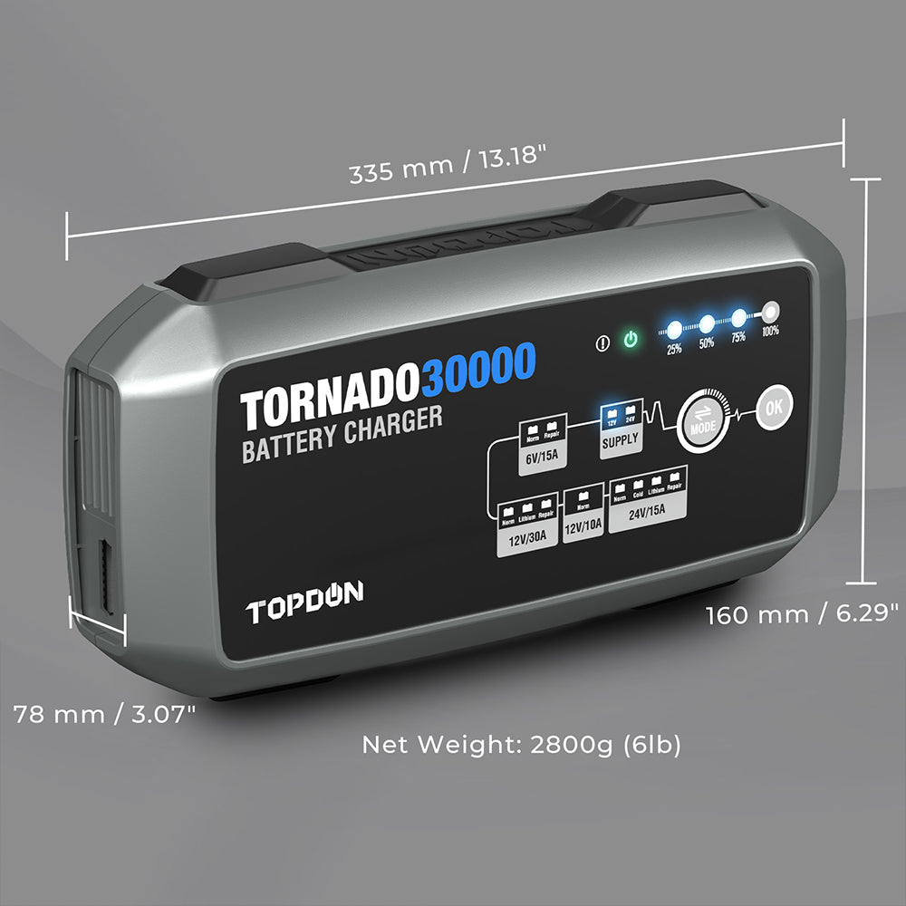 TOPDON 30A Smart Charger and Power Supply 12V/24V - Ridge Toolbox