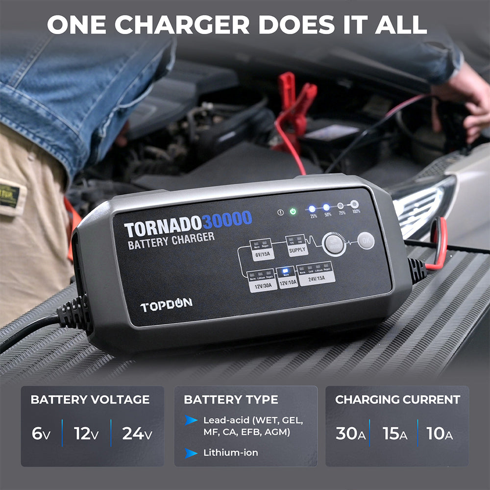 TOPDON 30A Smart Charger and Power Supply 12V/24V - Ridge Toolbox