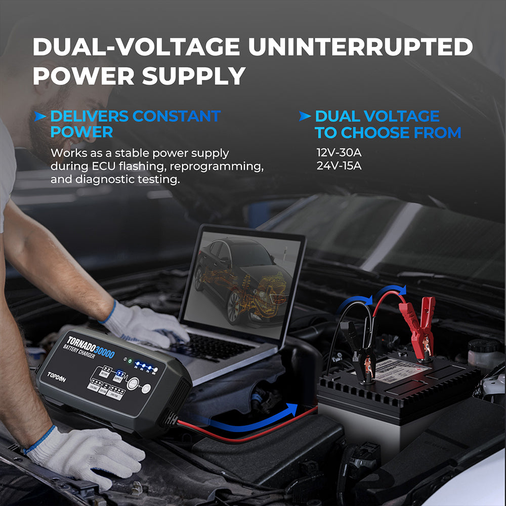 TOPDON 30A Smart Charger and Power Supply 12V/24V - Ridge Toolbox