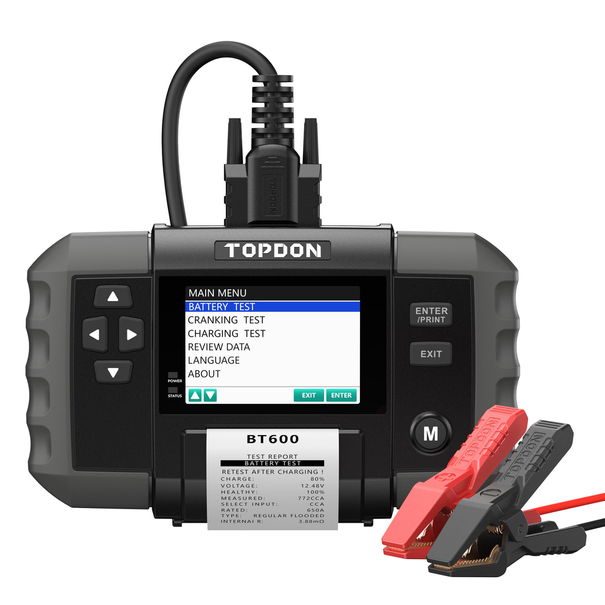 TOPDON 12V Battery & 12V/24V System Tester w/Built-in Printer - Ridge Toolbox