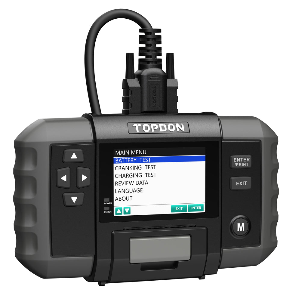 TOPDON 12V Battery & 12V/24V System Tester w/Built-in Printer - Ridge Toolbox