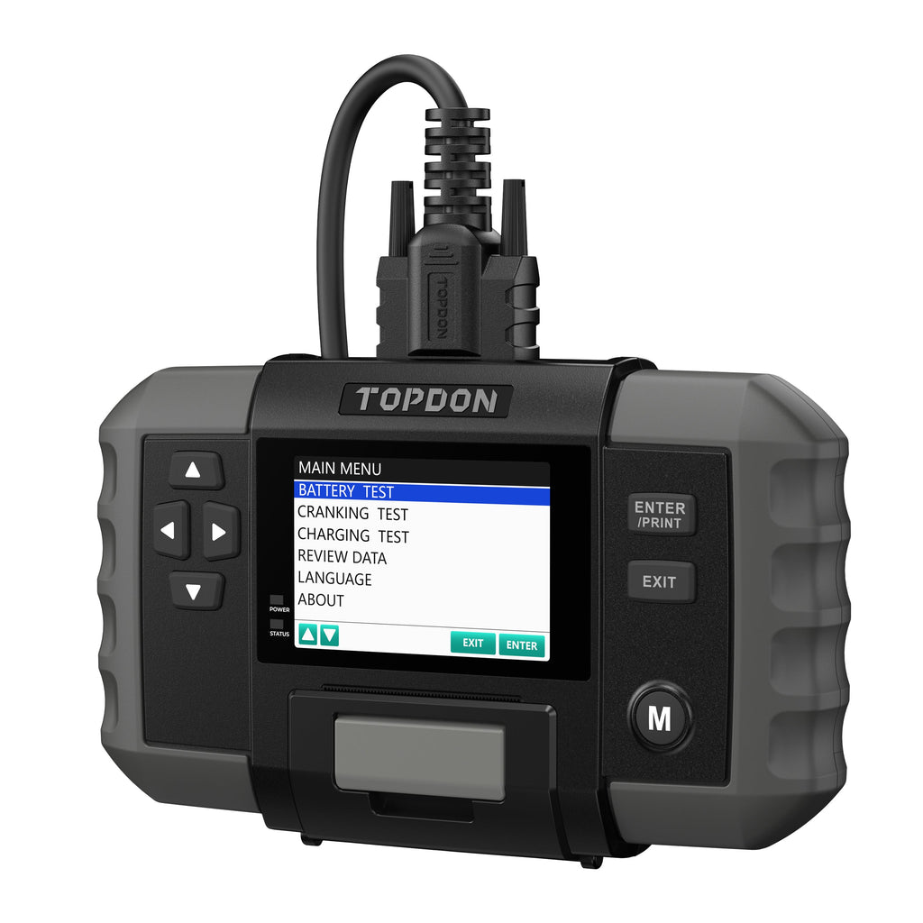 TOPDON 12V Battery & 12V/24V System Tester w/Built-in Printer - Ridge Toolbox