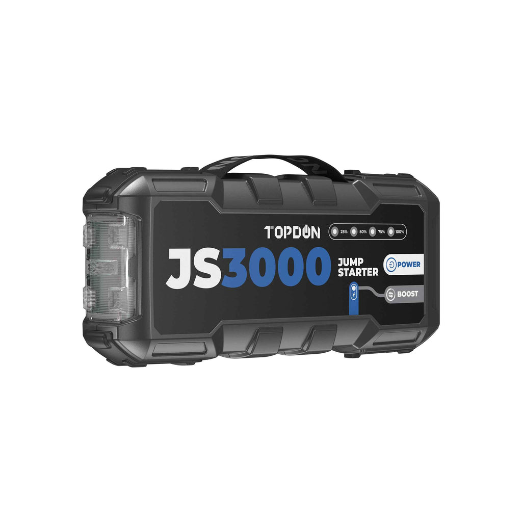 TOPDON 3000 Peak Amp Battery Jumpstarter, Power Bank, & Flashlight - Ridge Toolbox