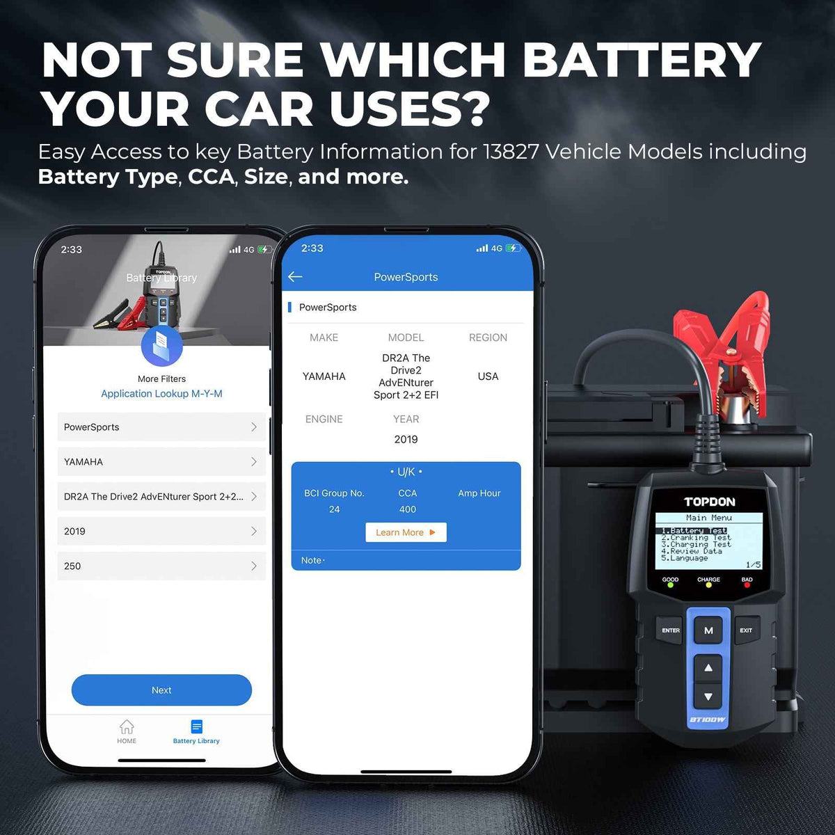 TOPDON Bluetooth 12V Battery & System Tester - Ridge Toolbox