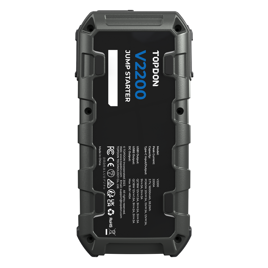 TOPDON 2200 Peak Amp Jump Starter, Power Bank, & Flashlight - Ridge Toolbox