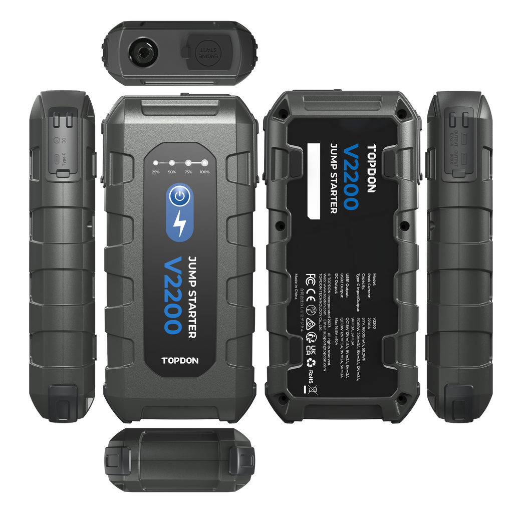TOPDON 2200 Peak Amp Jump Starter, Power Bank, & Flashlight - Ridge Toolbox
