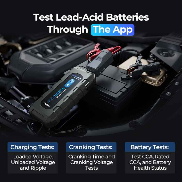 TOPDON 2-in-1 2200 Peak Amp Jump Starter & Battery/System Tester - Ridge Toolbox