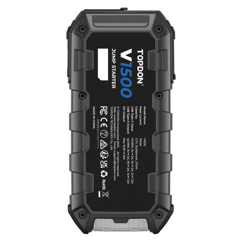 TOPDON 1500A Jump Starter & Booster, Power Bank & Flashlight - Ridge Toolbox