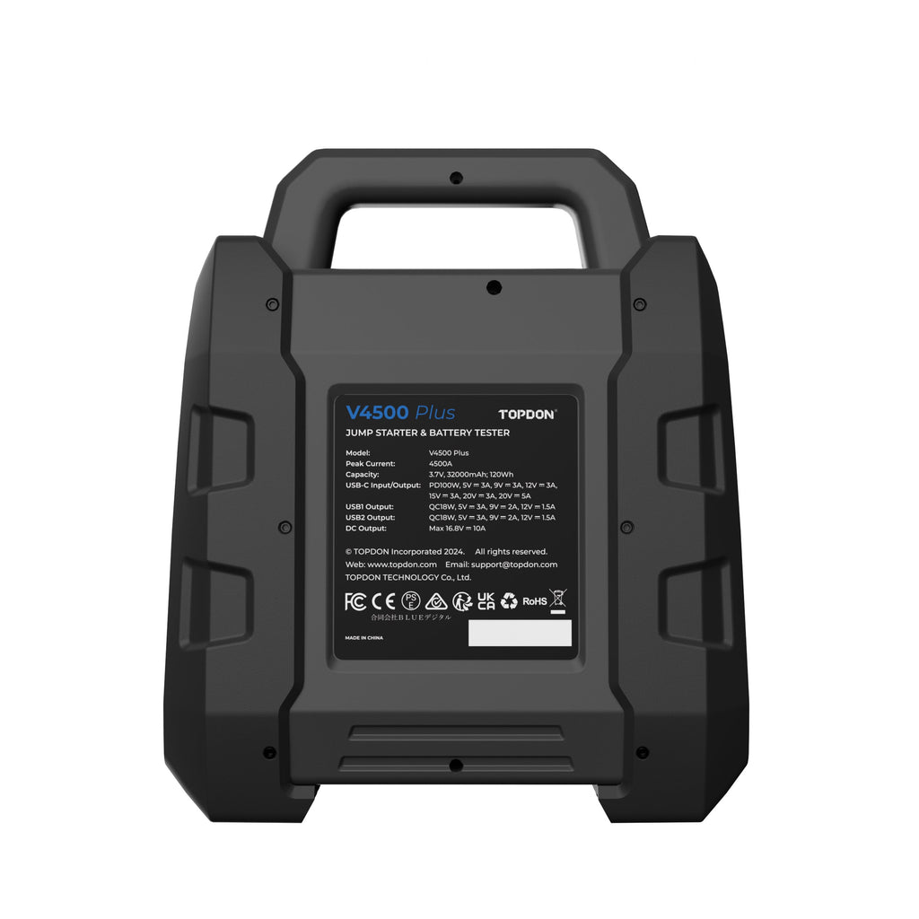 TOPDON 2-in-1 4500 Peak Amp Jump Starter & Battery/System Tester - Ridge Toolbox