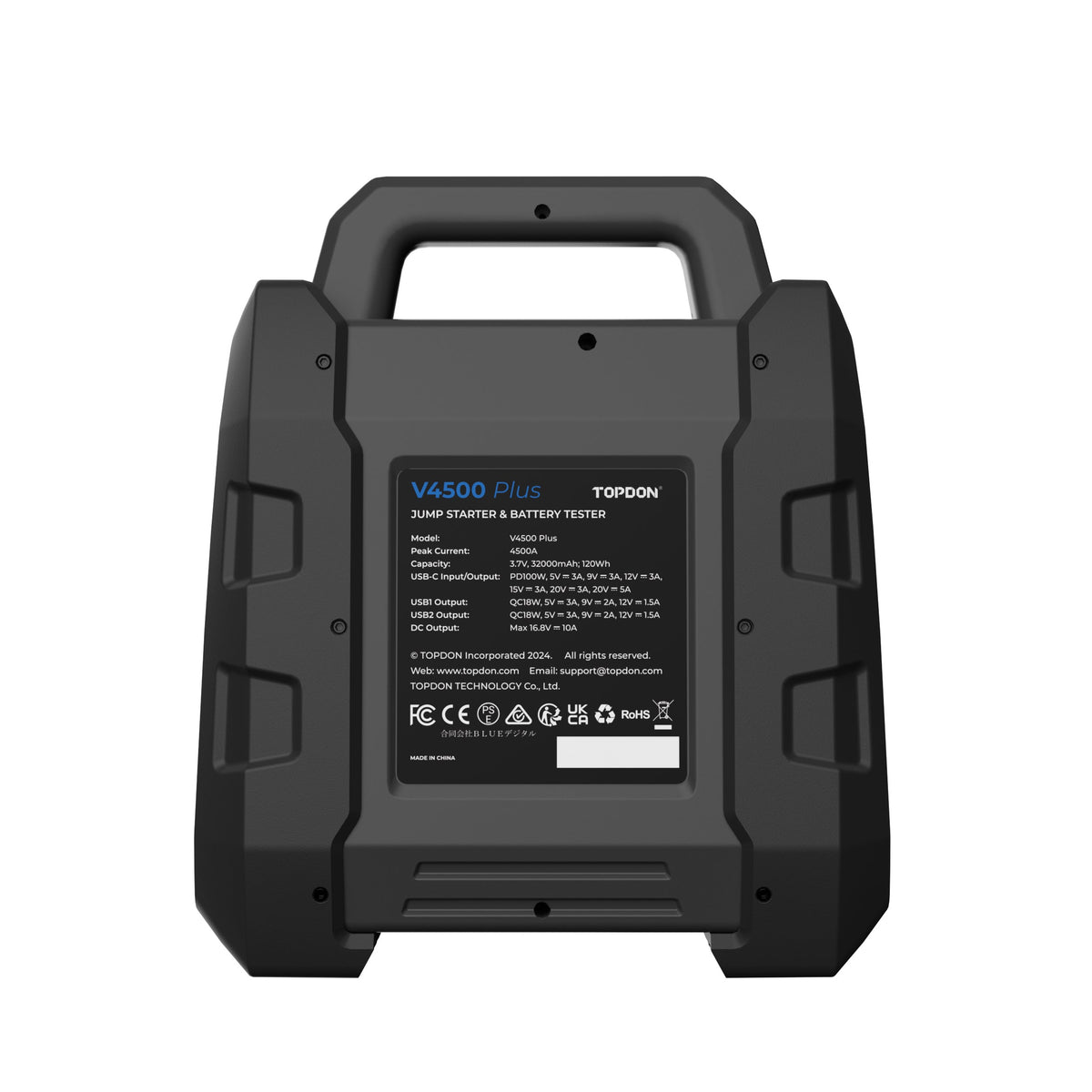 TOPDON 2-in-1 4500 Peak Amp Jump Starter & Battery/System Tester - Ridge Toolbox