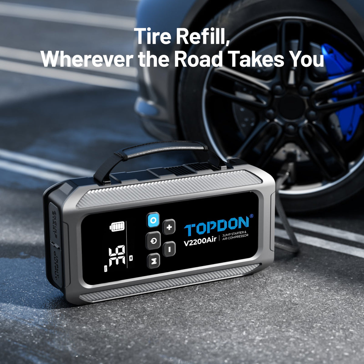 TOPDON 2-in-1 2200 Peak Amp Jump Starter & Tire Inflator - Ridge Toolbox
