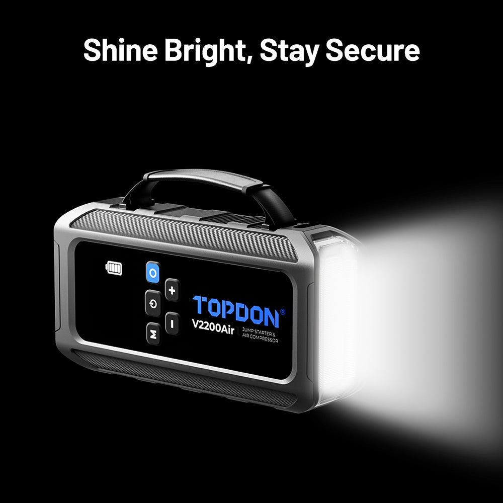 TOPDON 2-in-1 2200 Peak Amp Jump Starter & Tire Inflator - Ridge Toolbox