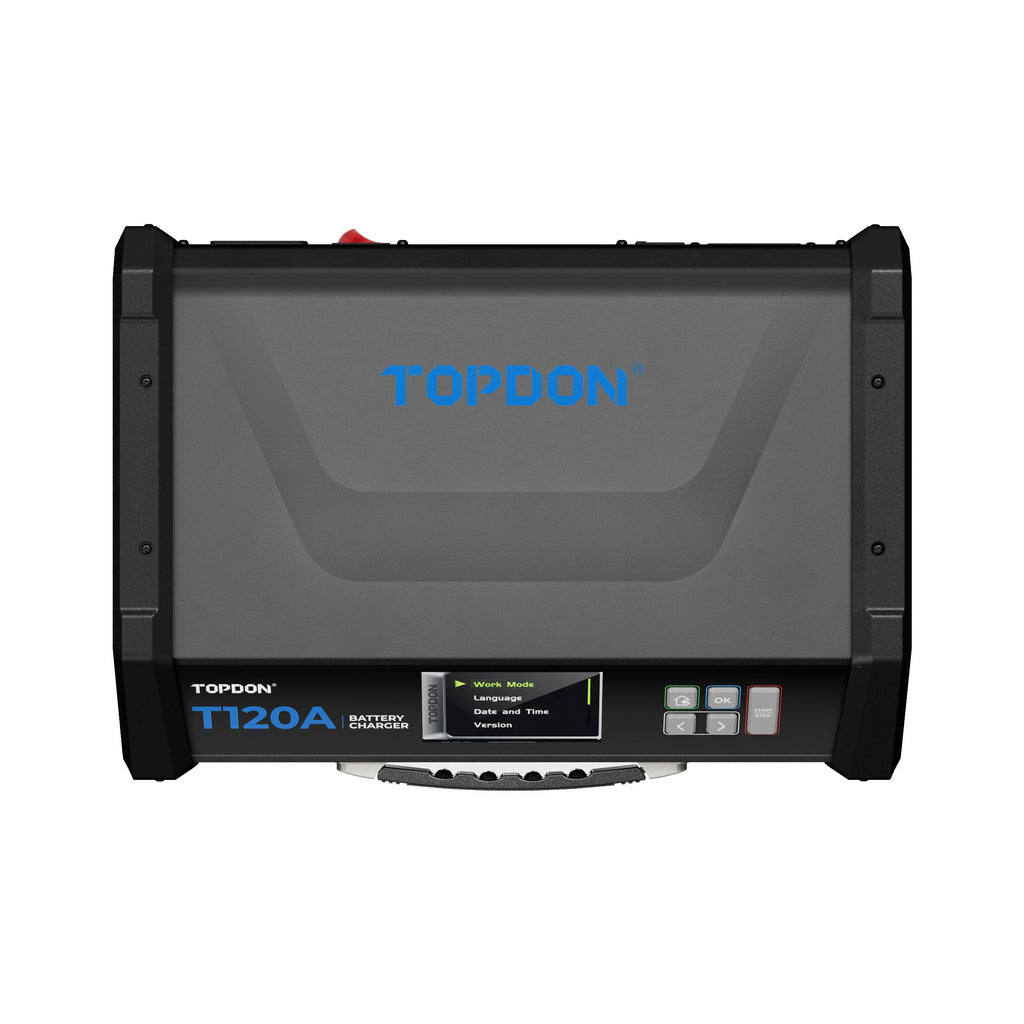 TOPDON 120A Stable Power Supply & 12V Battery Charger - 16.5 Ft. - Ridge Toolbox