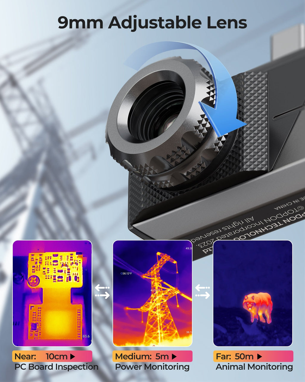 TOPDON Thermal Imaging Camera for Android Devices 9mm Adj. Lens - Ridge Toolbox