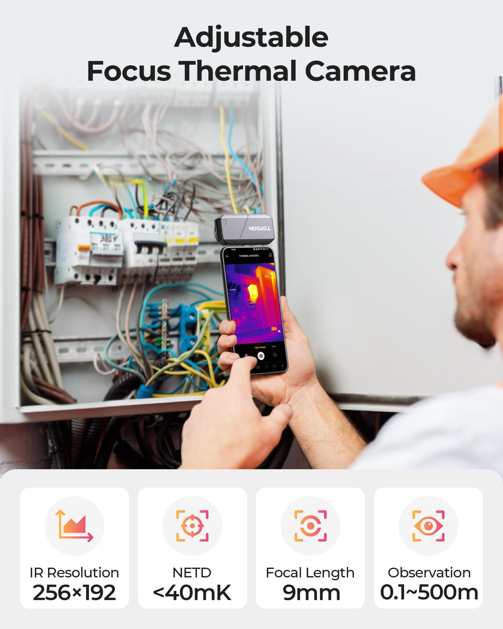 TOPDON Thermal Imaging Camera for Android Devices 9mm Adj. Lens - Ridge Toolbox