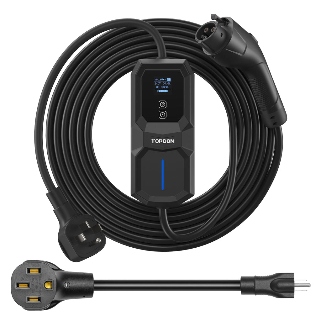 TOPDON Level 2 Portable EV Charger 32A, NEMA14-50P w/5-15P Adaptor - Ridge Toolbox