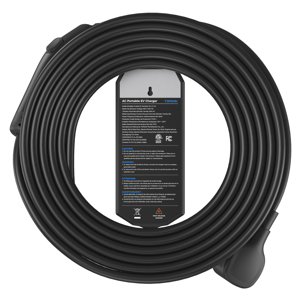 TOPDON Level 2 Portable EV Charger 32A, NEMA14-50P w/5-15P Adaptor - Ridge Toolbox