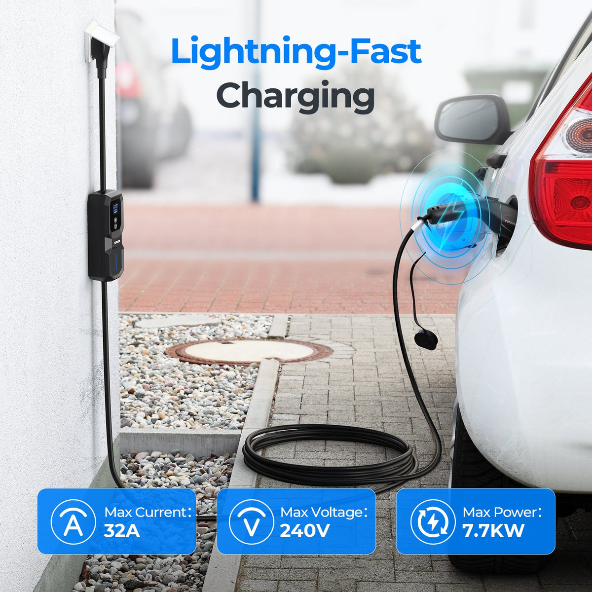 TOPDON Level 2 Portable EV Charger 32A, NEMA14-50P w/5-15P Adaptor - Ridge Toolbox