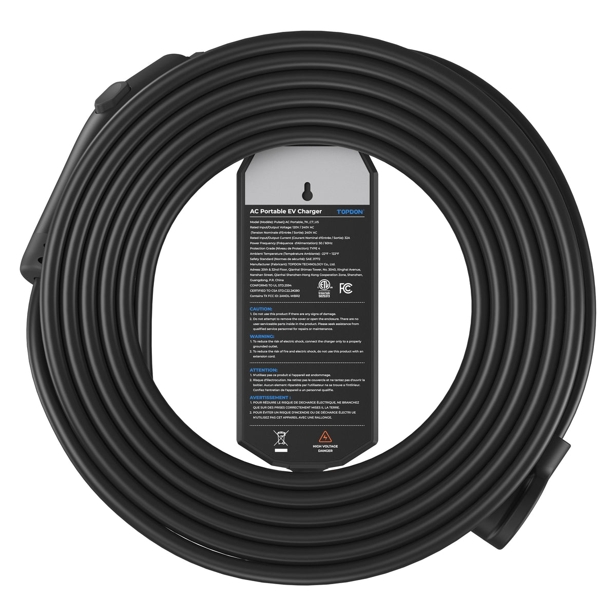 TOPDON Level 2 Portable EV Charger 32A, NEMA 6-50 Plug - Ridge Toolbox