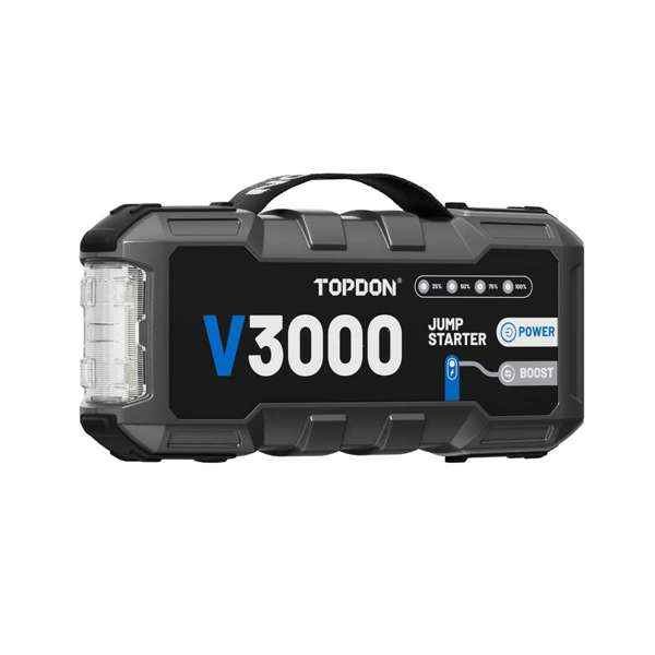 TOPDON 3000 Peak Amp Battery Jump Starter, Power Bank, & Flashlight - Ridge Toolbox