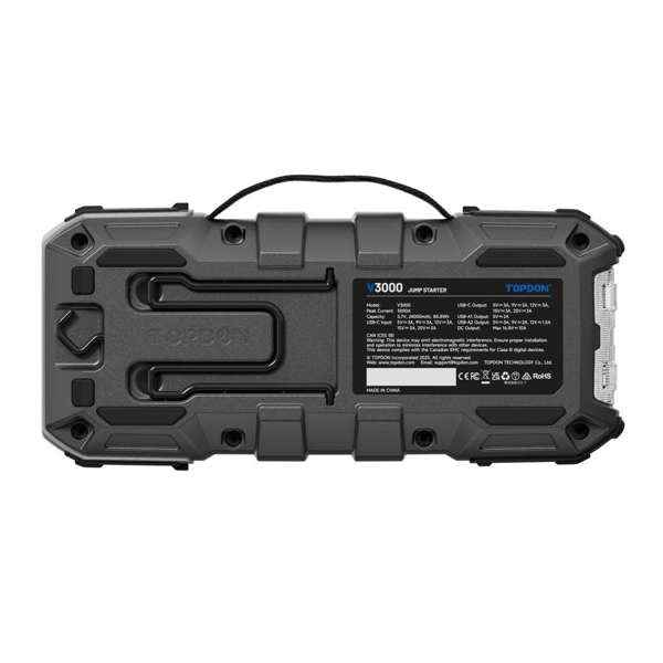 TOPDON 3000 Peak Amp Battery Jump Starter, Power Bank, & Flashlight - Ridge Toolbox