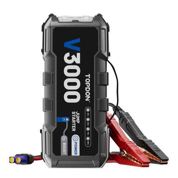 TOPDON 3000 Peak Amp Battery Jump Starter, Power Bank, & Flashlight - Ridge Toolbox
