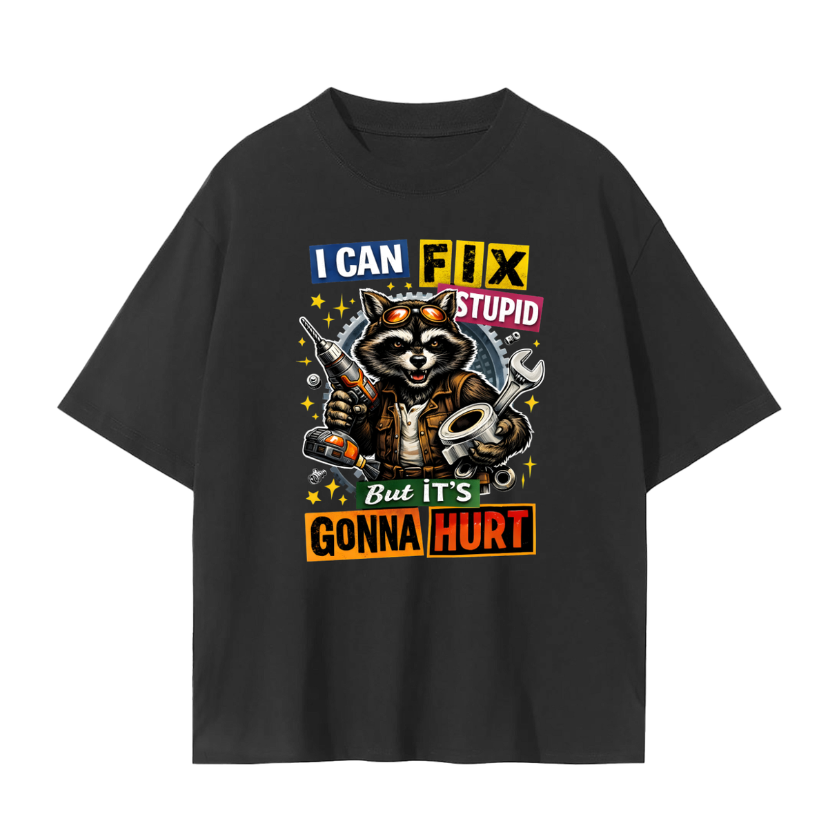 RTB,tshirt,mechanic,tee,raccoon
