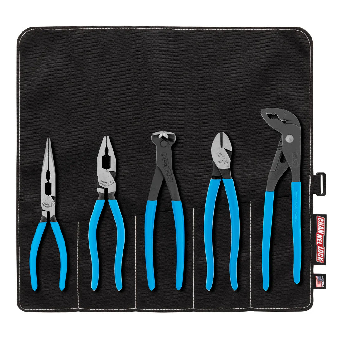 Channellock 5pc E SERIES™ Pliers Set with Tool Roll - Ridge Toolbox