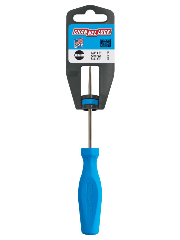 Channellock Slotted 1/8 x 3-inch Professional Screwdriver - Ridge Toolbox