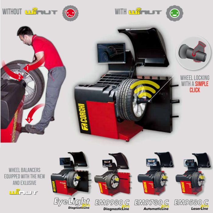Corghi EM9980C Plus Automatic Diagnostic Wheel Balancer - Ridge Toolbox