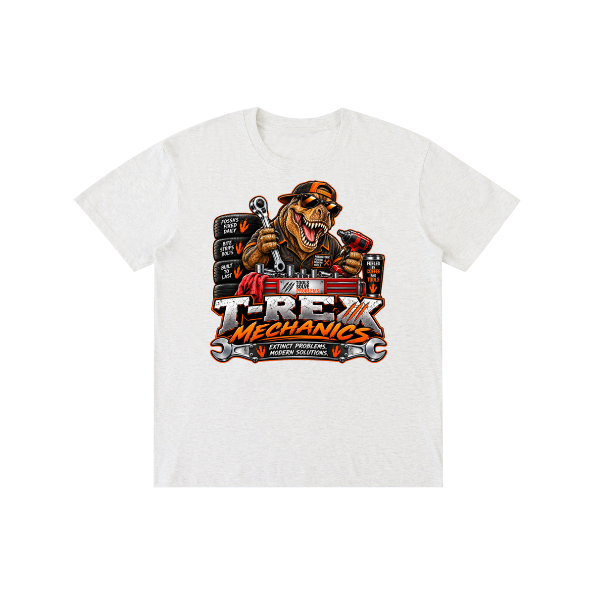 T-Rex Dinosaur Mechanic Tee